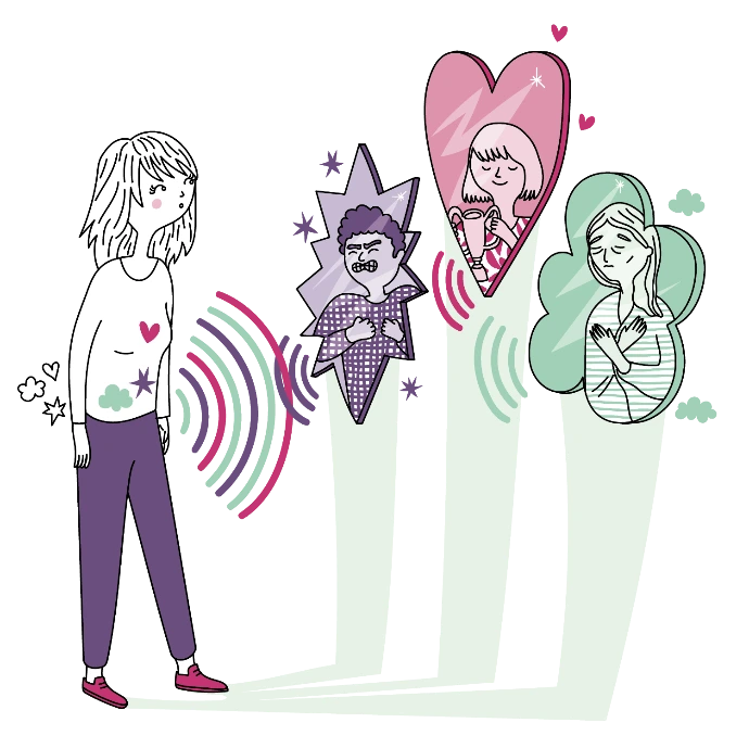 Illustration symbolisant le miroir que les autres nous renvoient dans nos relations.