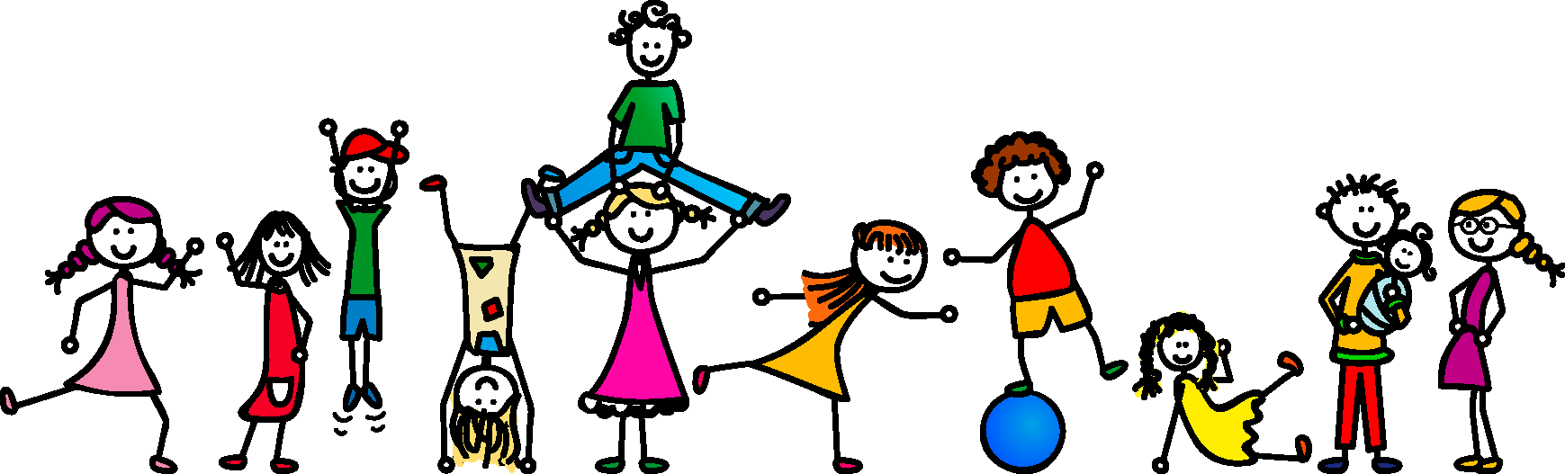 Groupe d'enfants qui jouent et ont l'air heureux